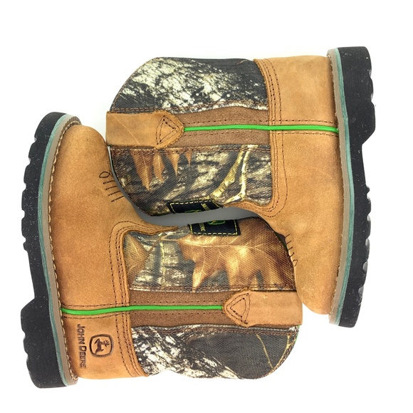 John Deere Johnny Popper JD1188 Infant Toddler Camo Leather Boots 5 M - Picture 2 of 7
